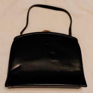 Vintage '40s '50s Theodor purse, black, inside zipper compartment